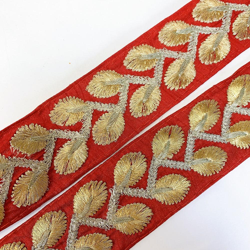 40mm Designer Leaf Embroidery Lace, view 2