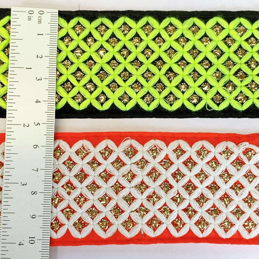 48 mm Checks Design Embroidery Lace, view 2