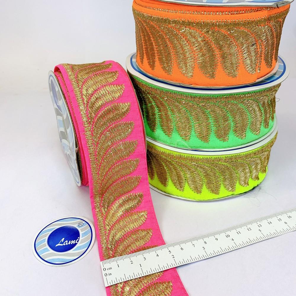 50mm Designer Zari Embroidery lace, view 1