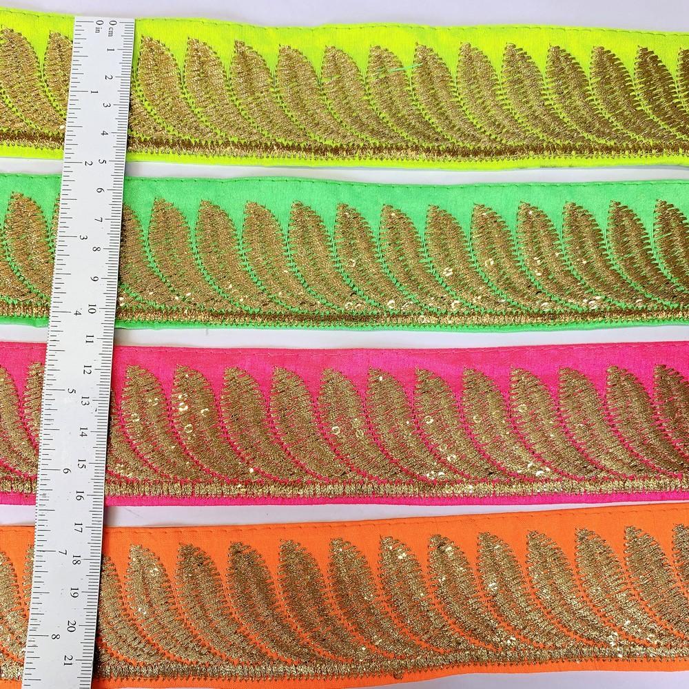 50mm Designer Zari Embroidery lace, view 2