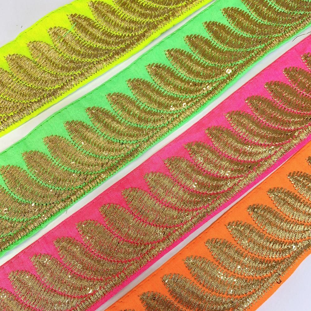50mm Designer Zari Embroidery lace, view 3