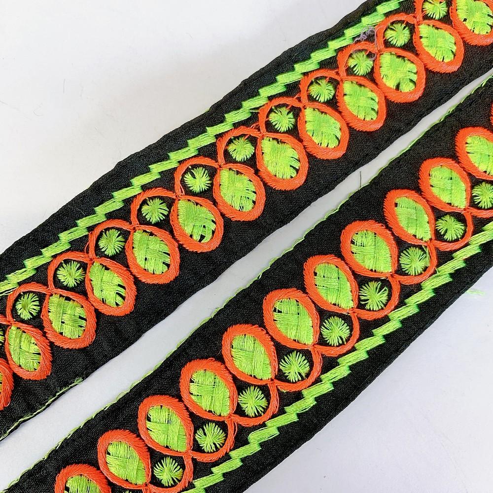 32 mm Designer Colorful Embroidery Lace, view 2