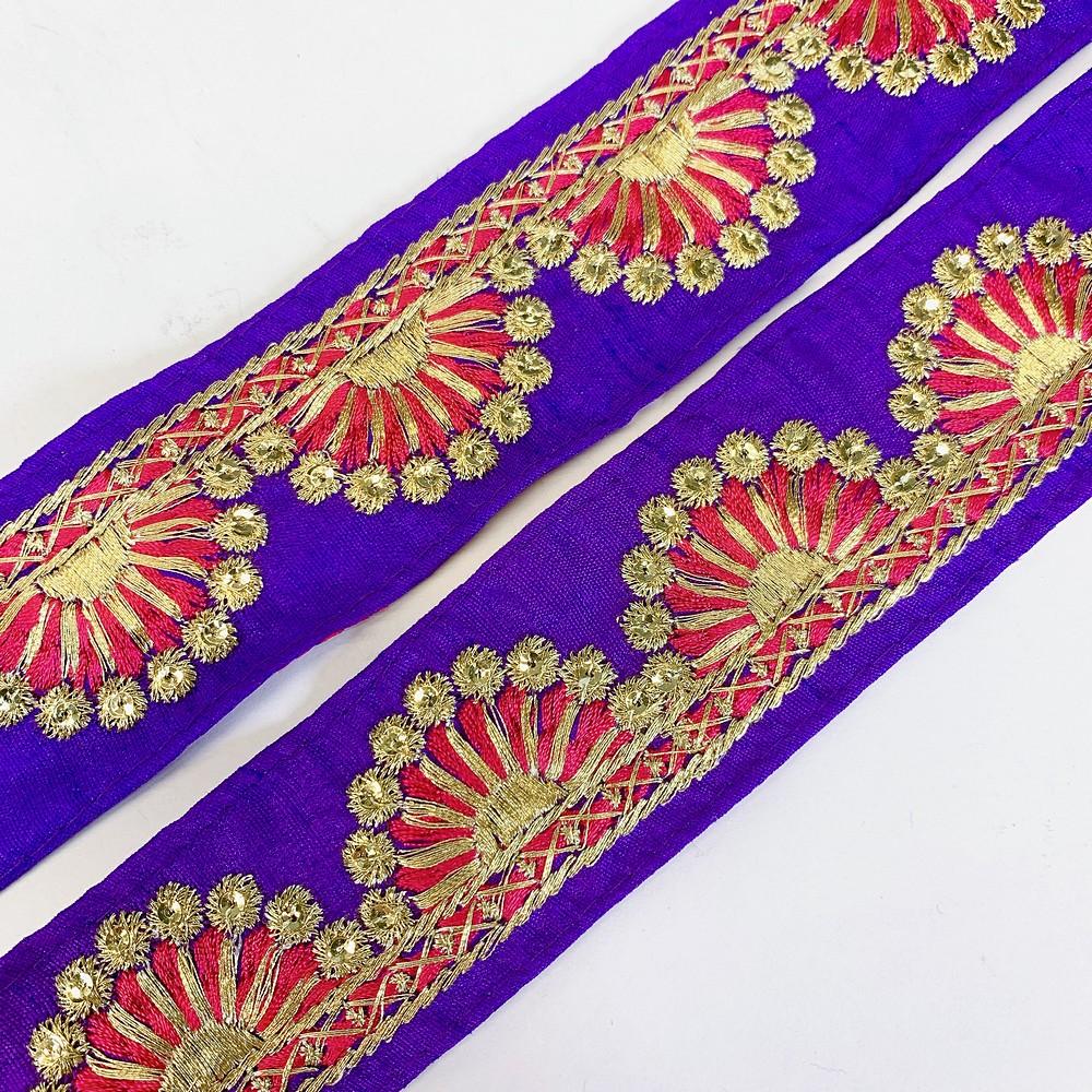 38 mm Designer Embroidery Lace With Sequins Work, view 2