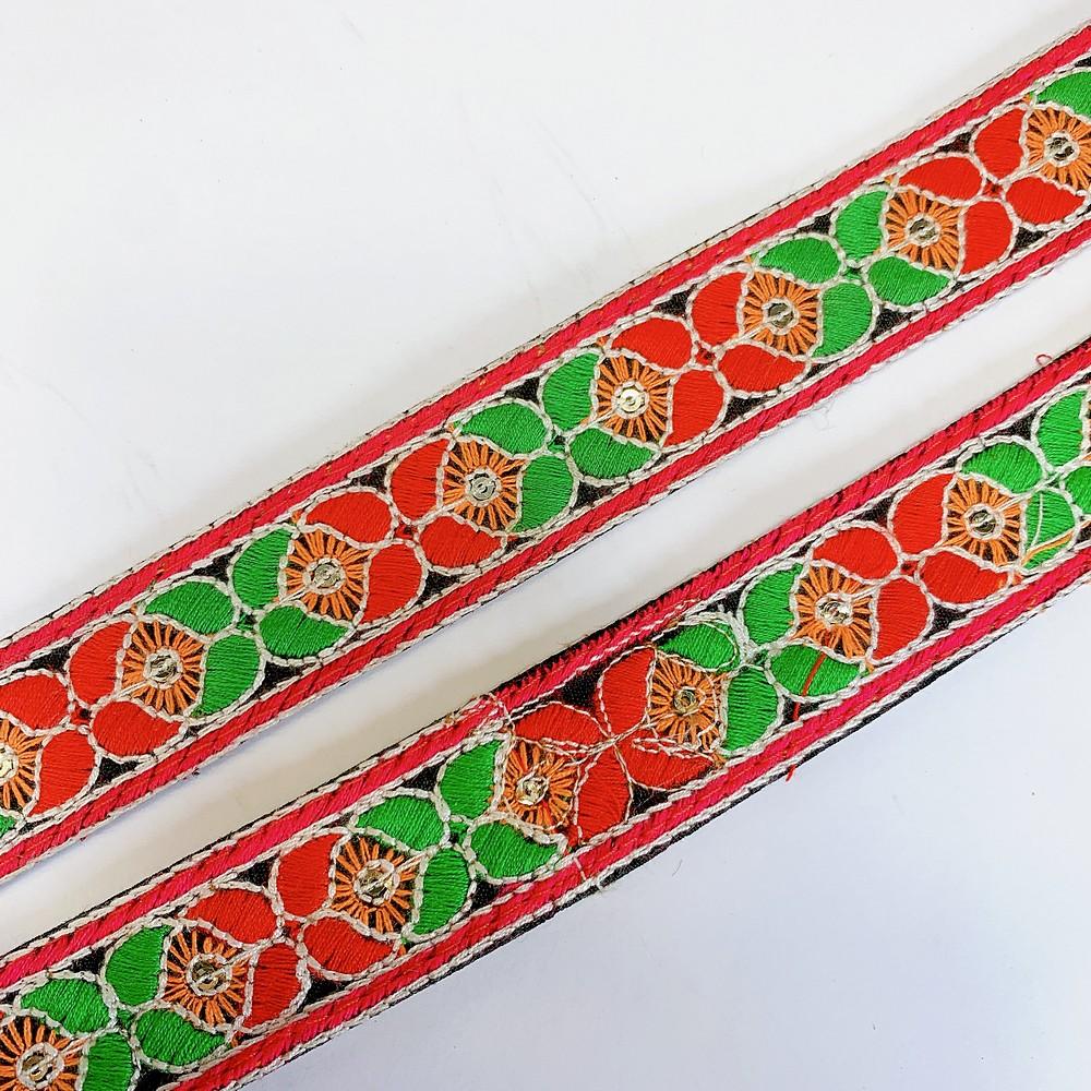 28 mm Designer Embroidery Lace With Sequins Work, view 2