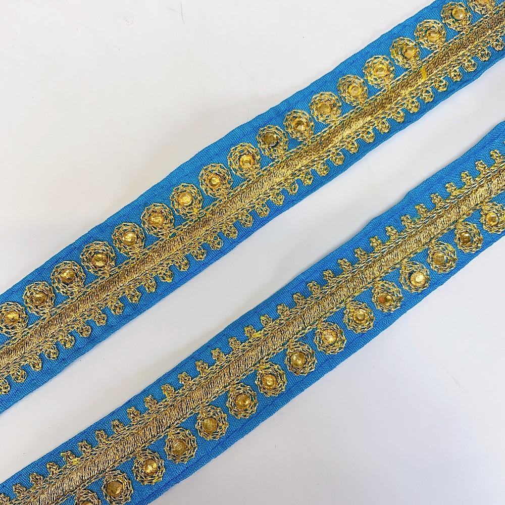25mm Designer Embroidery Lace With Stone Work, view 2