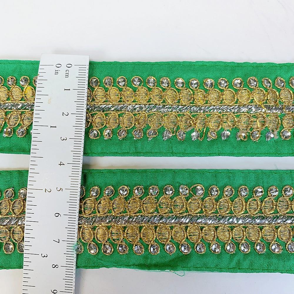 30mm Designer Embroidery Lace With Sequins Work, view 1