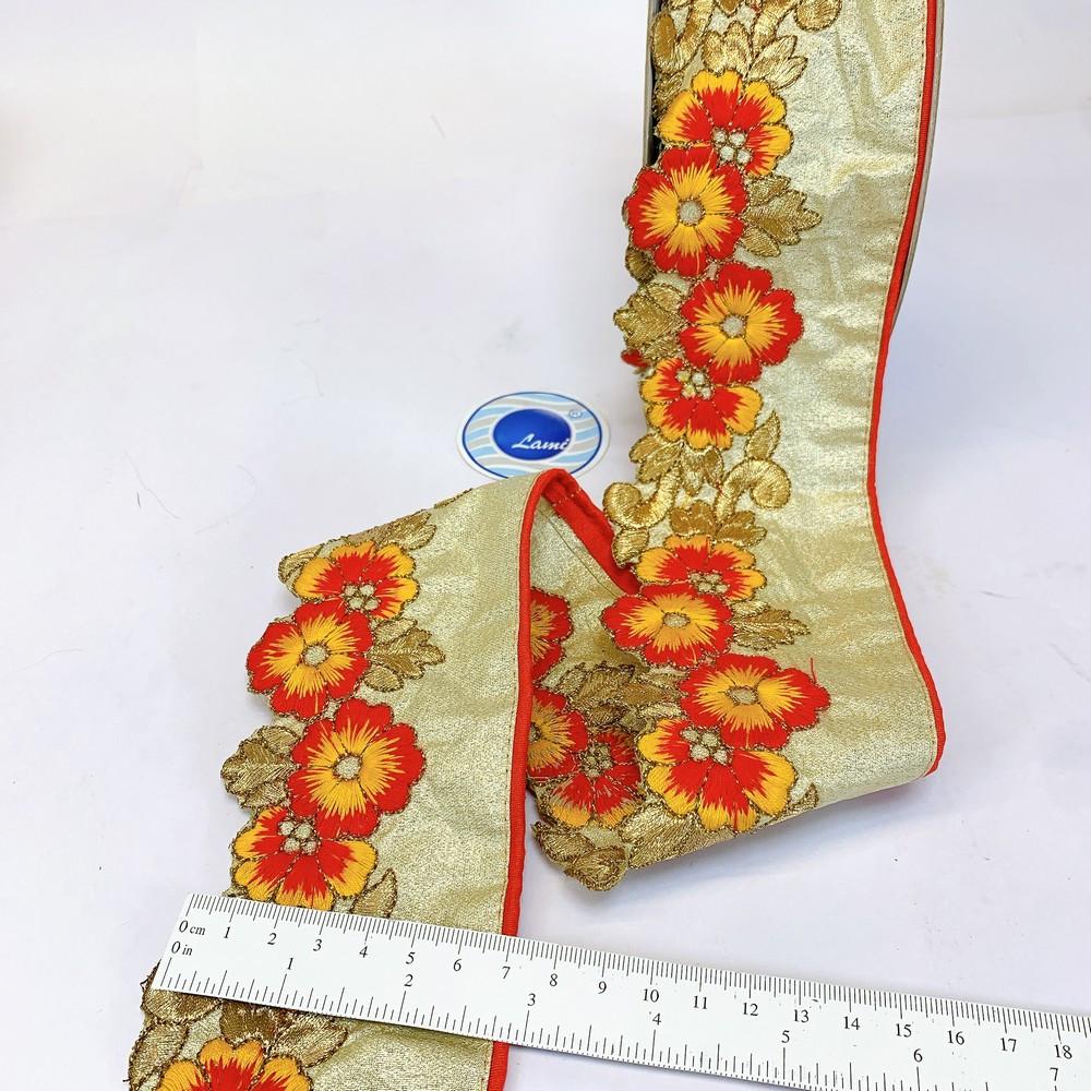 70mm Designer Cutwork Embroidery Lace, view 1