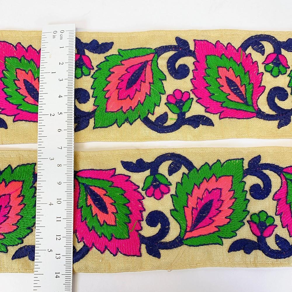 65mm Parsi Flower Design Embroidery Lace, view 1