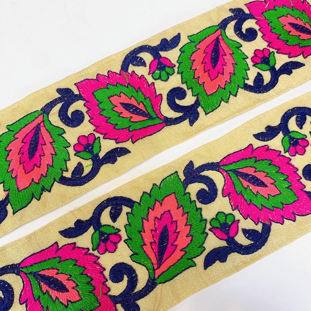 65mm Parsi Flower Design Embroidery Lace, view 2