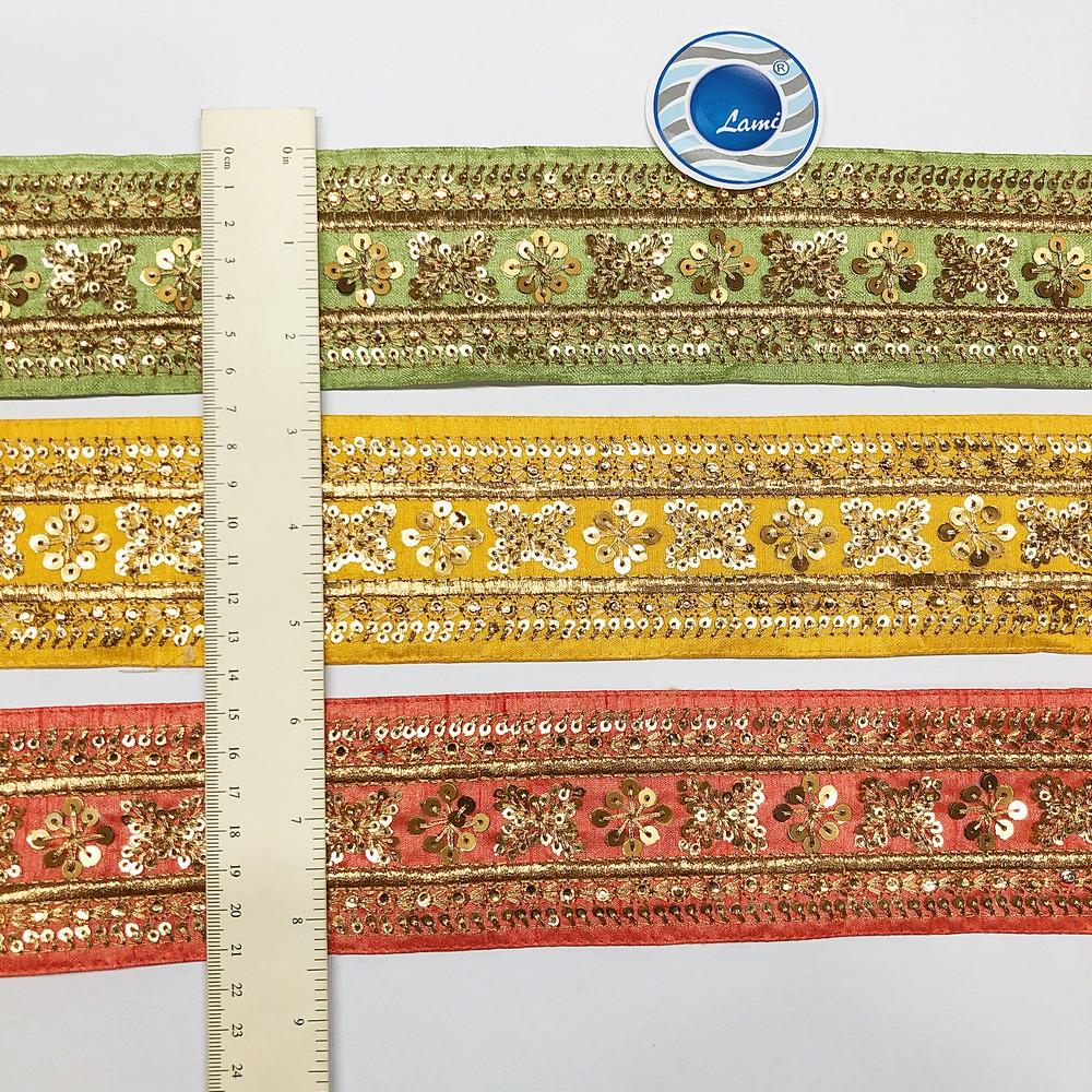 66 mm Designer Embroidery Lace With Sequins Work, view 1