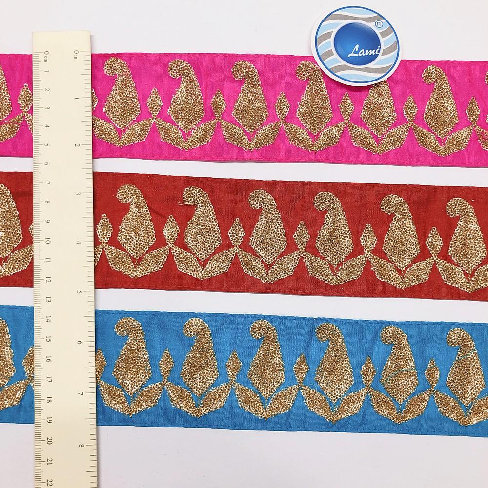 55mm designer Embroidery Lace With Sequins Work, view 1