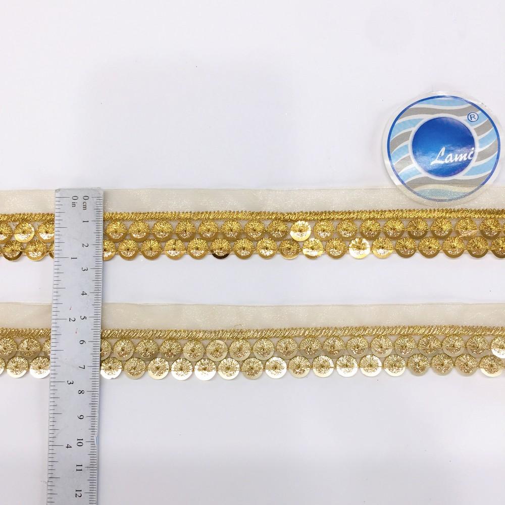 20mm Designer Embroidery Lace With Sequins Work, view 1
