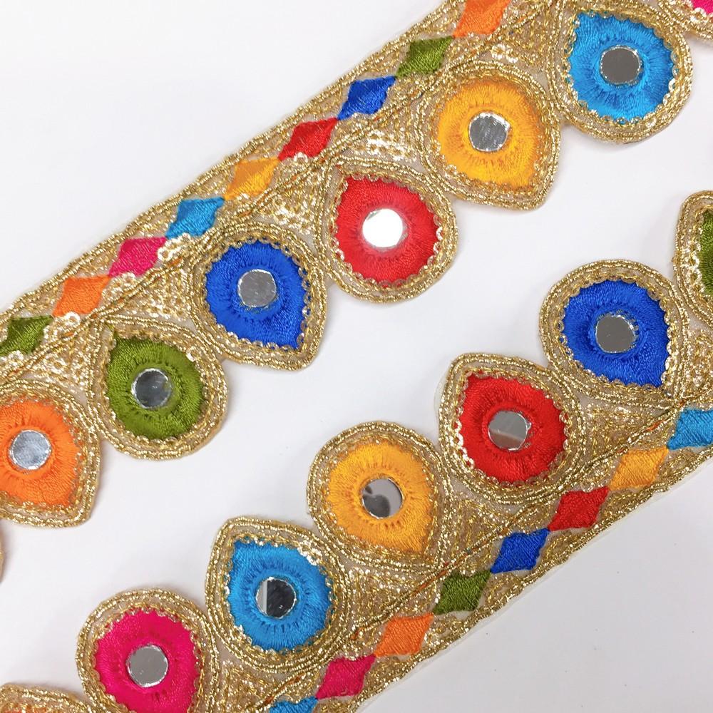 44 mm Cutwork Embroidery Lace With Mirrors, view 3
