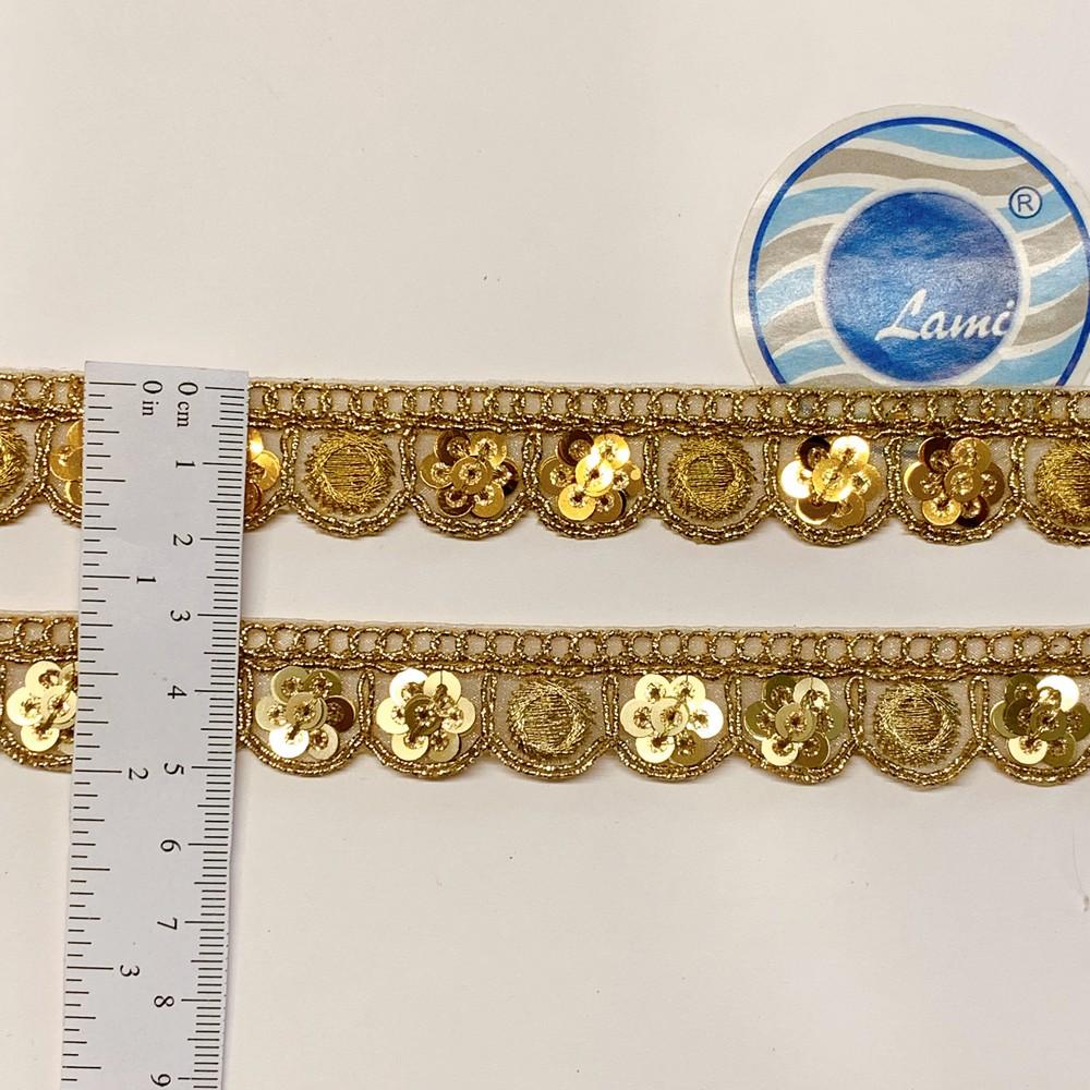 20mm Designer Cutwork Embroidery Lace With Sequins And Dori work, view 1