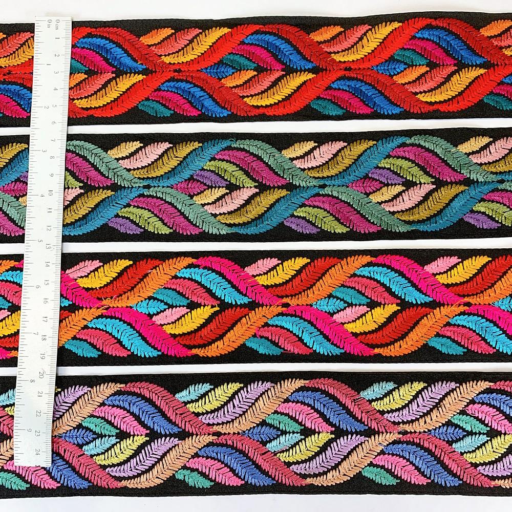 Lami 60mm Designer Colorful Embroidery Lace, view 2