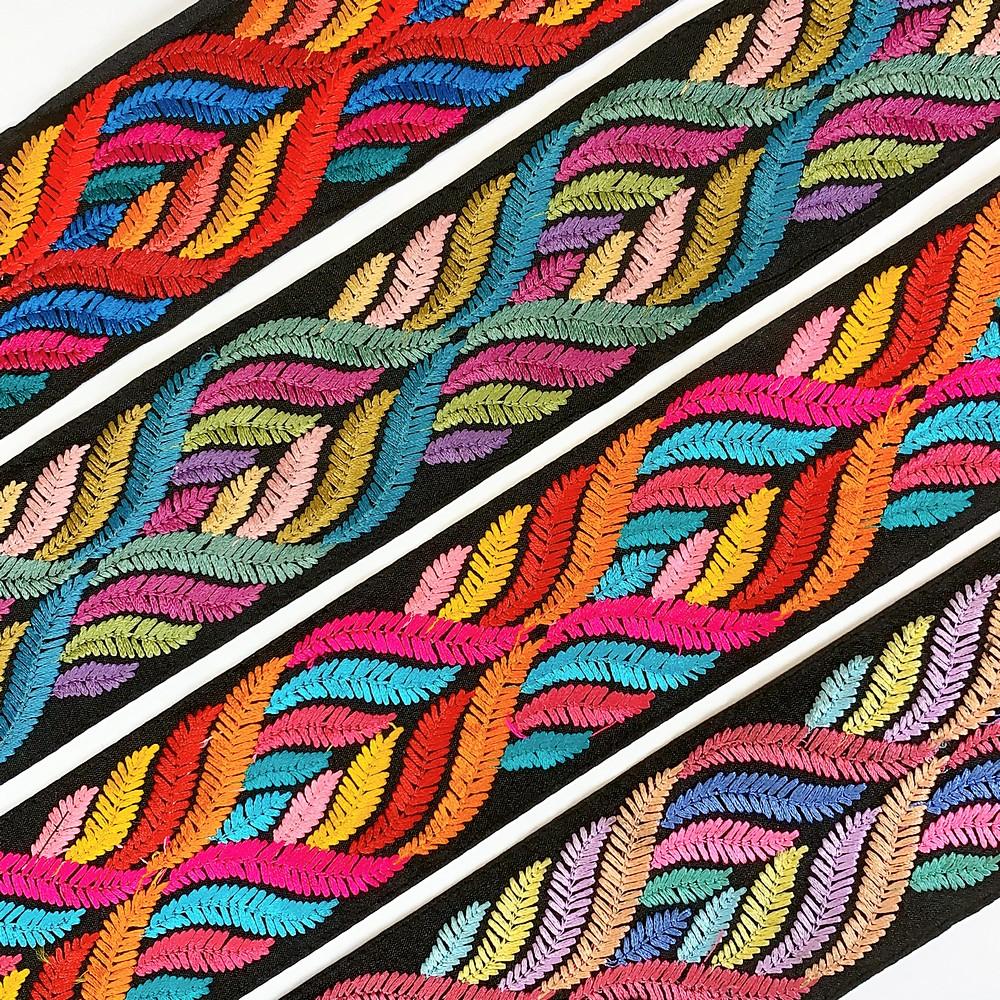 Lami 60mm Designer Colorful Embroidery Lace, view 3