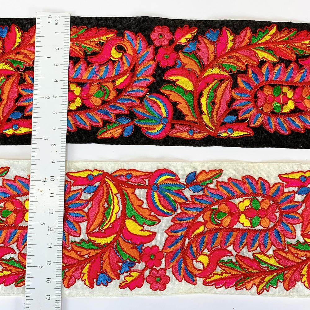 78 mm Designer Embroidery Kutchi Work Lace, view 2