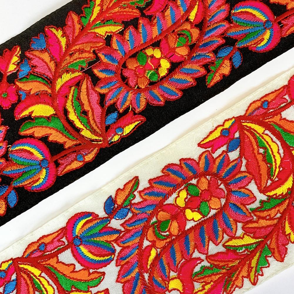 78 mm Designer Embroidery Kutchi Work Lace, view 3