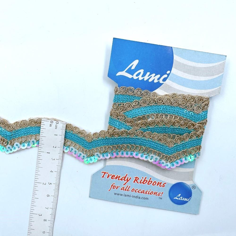 23mm Wave Sequin Embroidered Lace – 1 Meter Pack, view 1