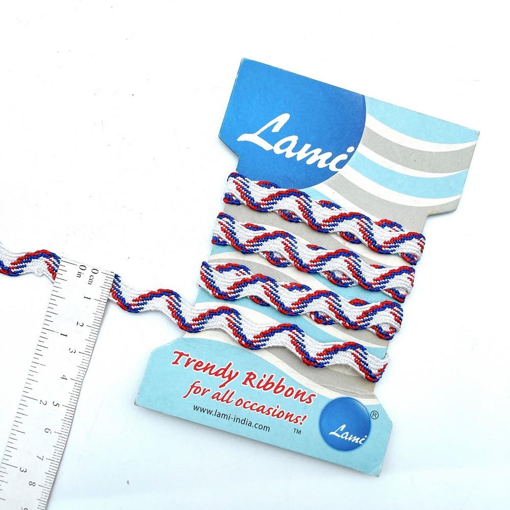 08mm Tricolor Zigzag Woven Trim, view 1