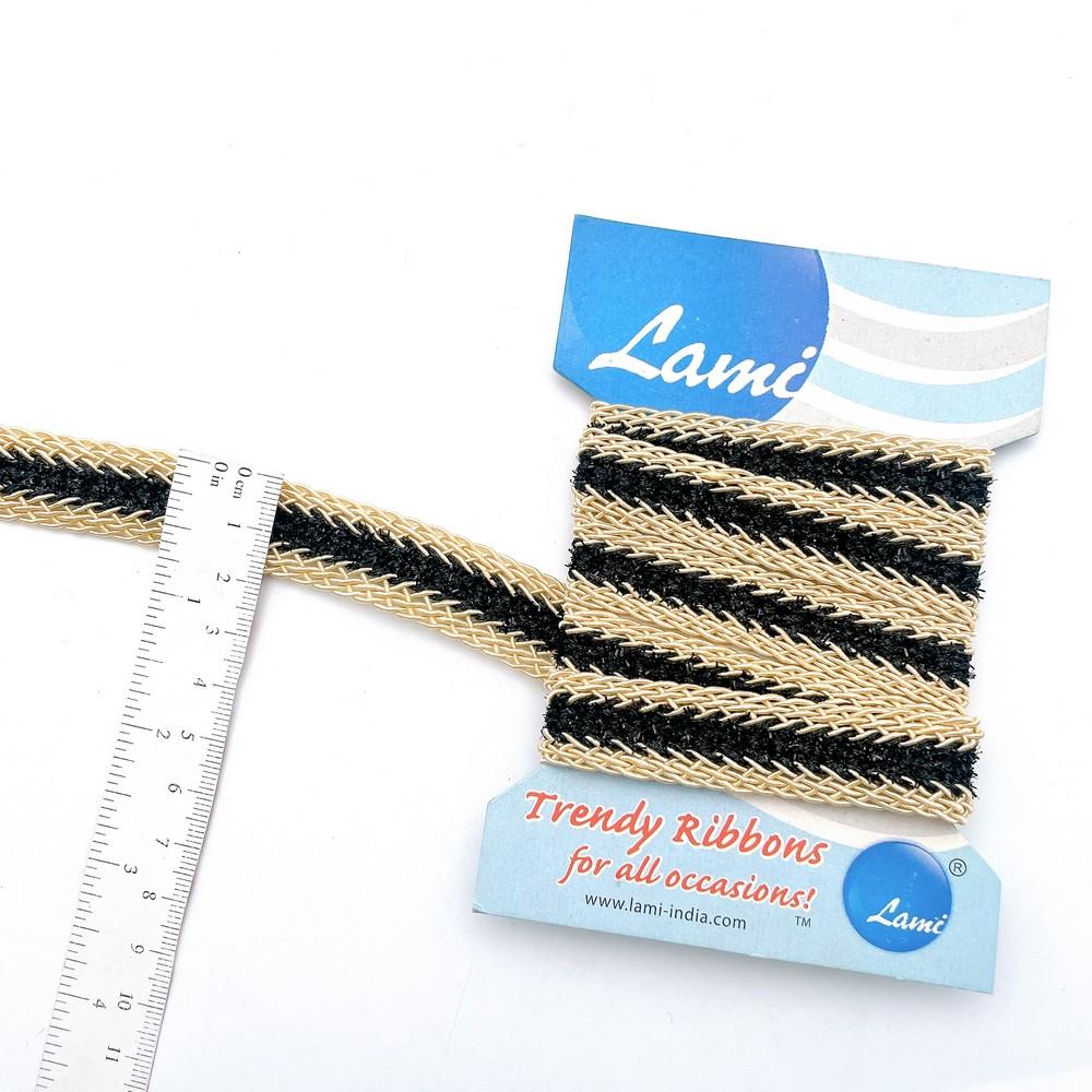 17mm & Gold Chevron Braided Trim – 1 Meter Pack, view 1