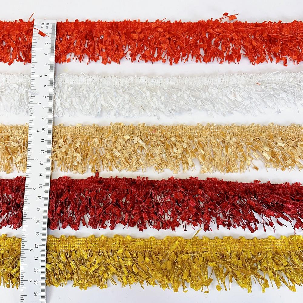 40mm Light Orange Designer Polyester Fringe, view 3