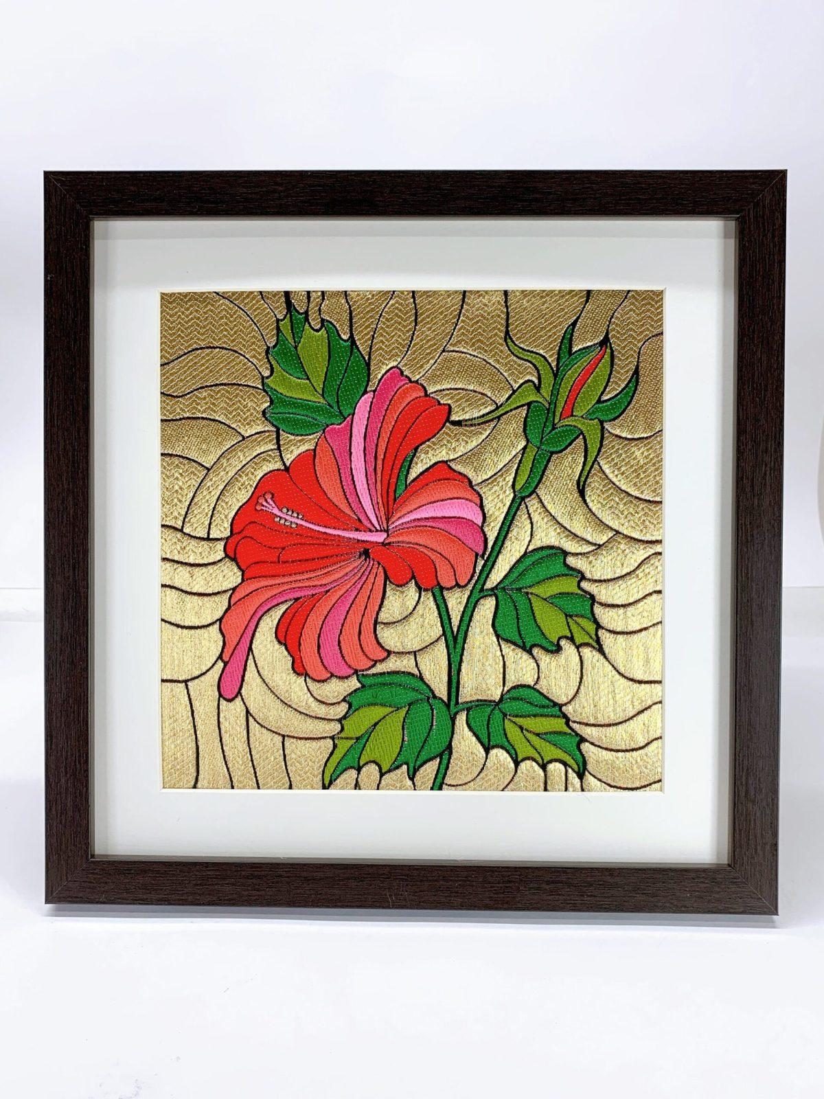 Flower Art Decor, Woven Flower Frame, Multicolour Flowers Painting, Wall Hanging Painting, Festival Gift ideas, Wall Design, Indian Deity, view 2