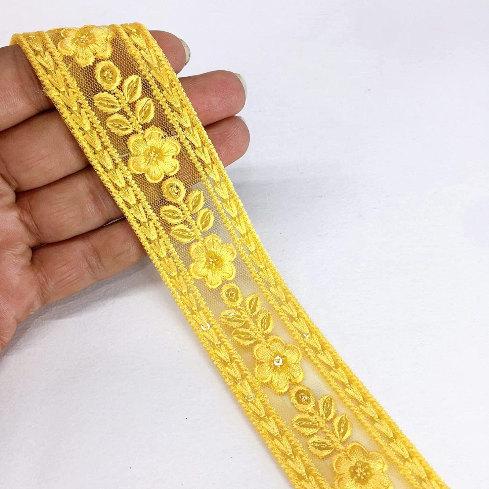 35mm Flower Design Embroidery, shown on white cotton