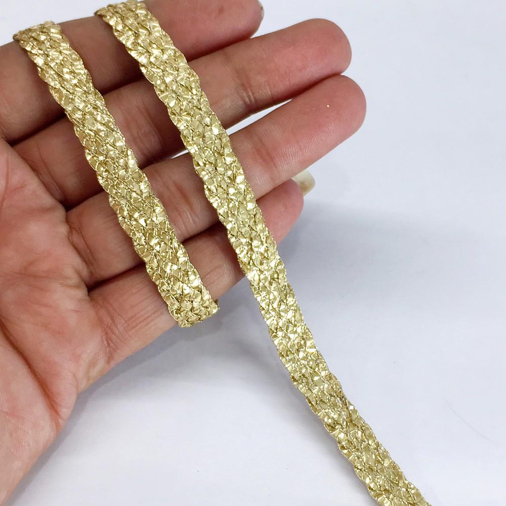 10mm Knitted Decorative Ribbon, shown on white cotton