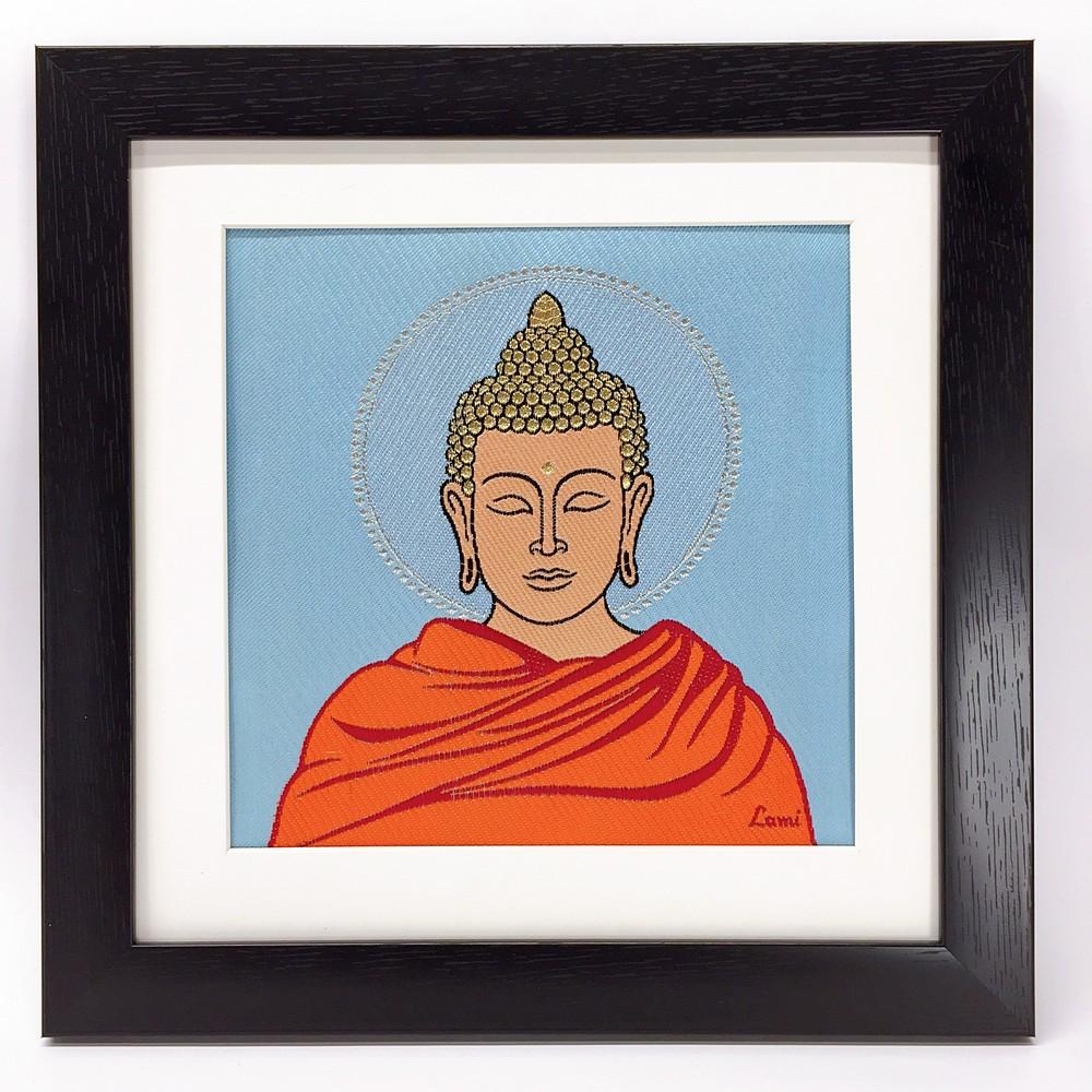 Lami Woven The Budhha Art Frame, shown on white cotton