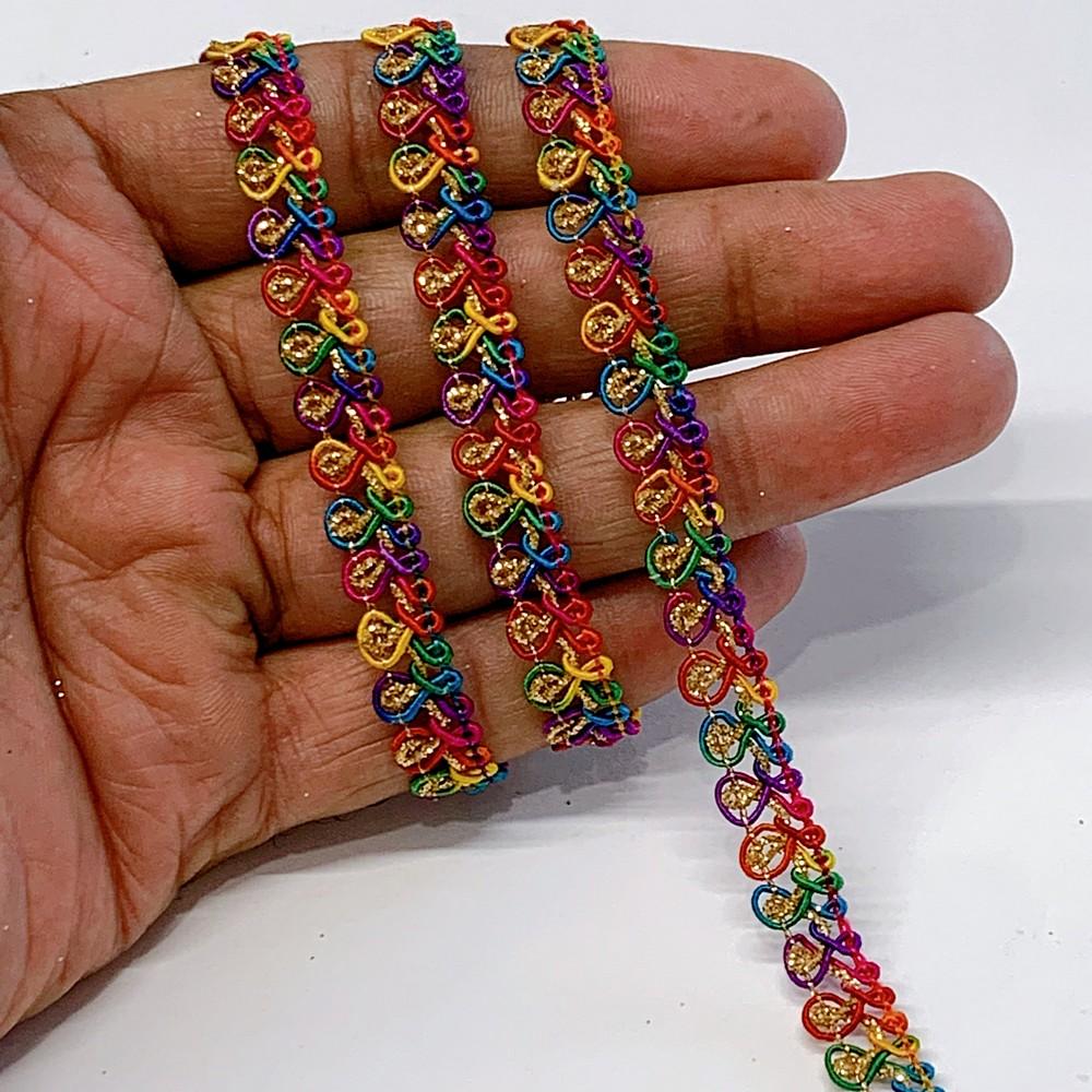 9 mm Knitted Decorative Ribbon, shown on white cotton