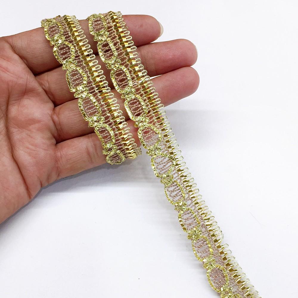 17 mm Knitted Decorative Ribbon, shown on white cotton