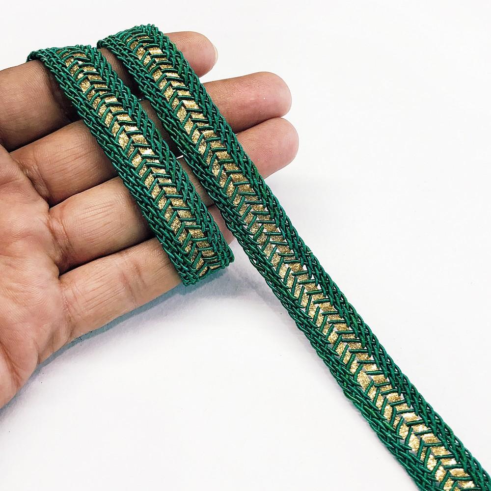 17 mm Colour Knitted Decorative Ribbon, shown on white cotton