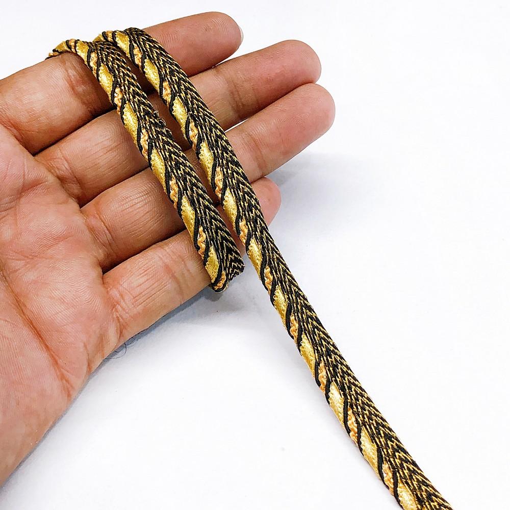 10mm Colour Knitted Decorative Ribbon, shown on white cotton