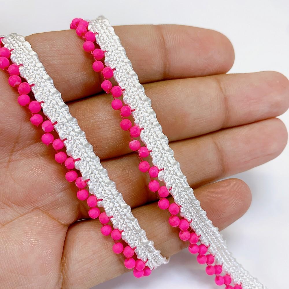 8 mm Designer Crochet Lace, shown on white cotton