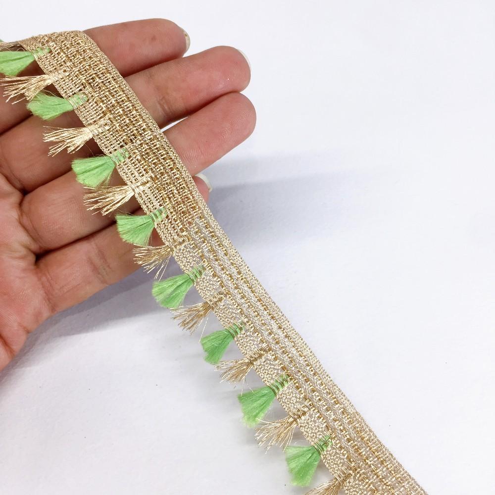 25mm Crochet Knitted Decorative Ribbon, shown on white cotton