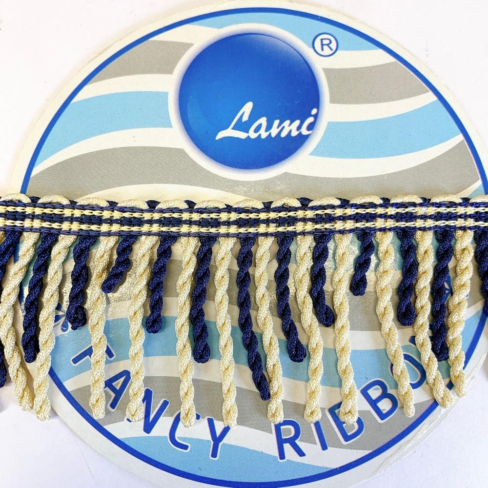 76 mm Designer Viscose Bullion Fringe, shown on white cotton