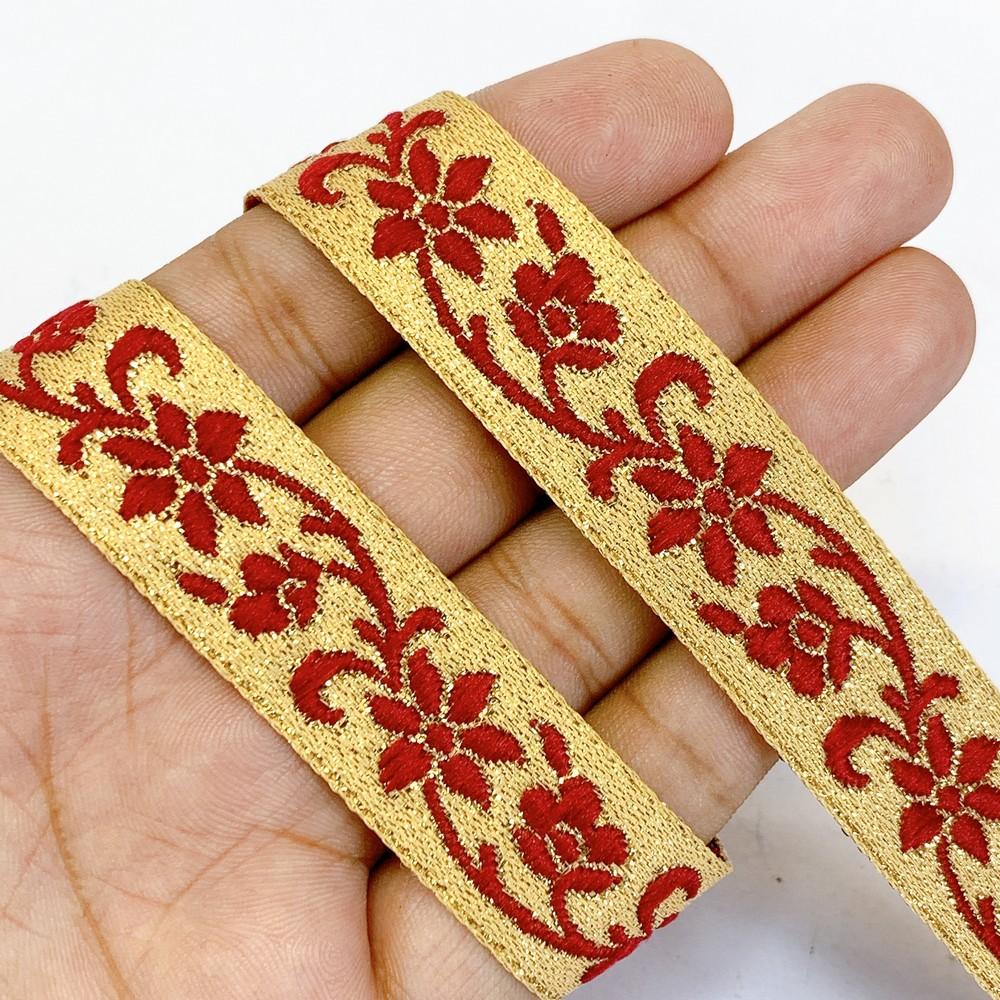 15 mm Designer Jacquard Lace, shown on white cotton