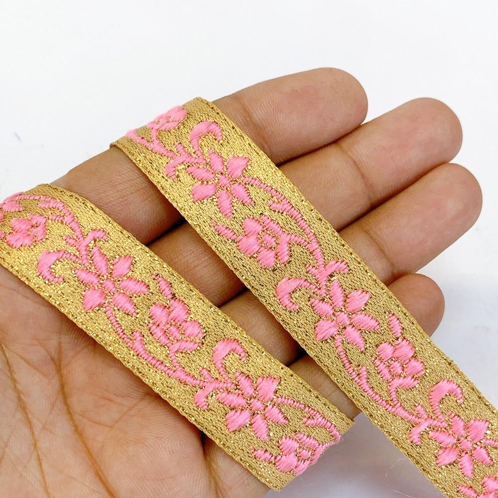 15 mm Designer Jacquard Lace, shown on white cotton