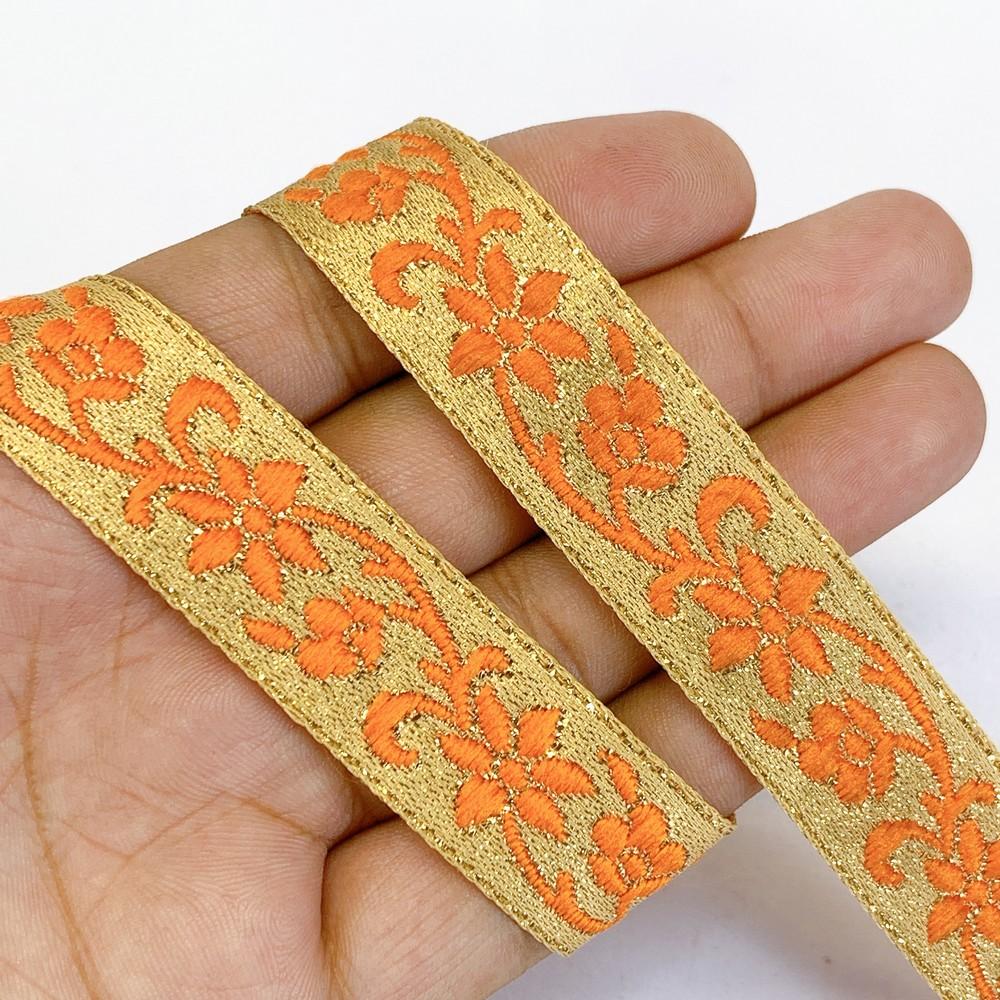 15 mm Designer Jacquard Lace, shown on white cotton