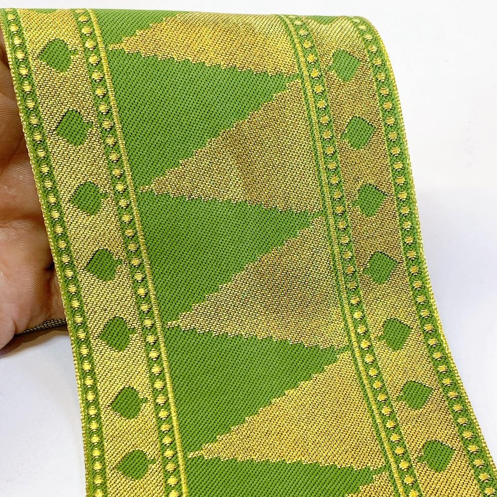 92 mm Designer Banarsi Jacquard Lace, shown on white cotton