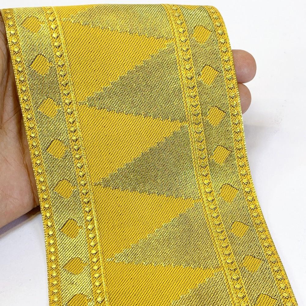 92 mm Designer Banarsi Jacquard Lace, shown on white cotton