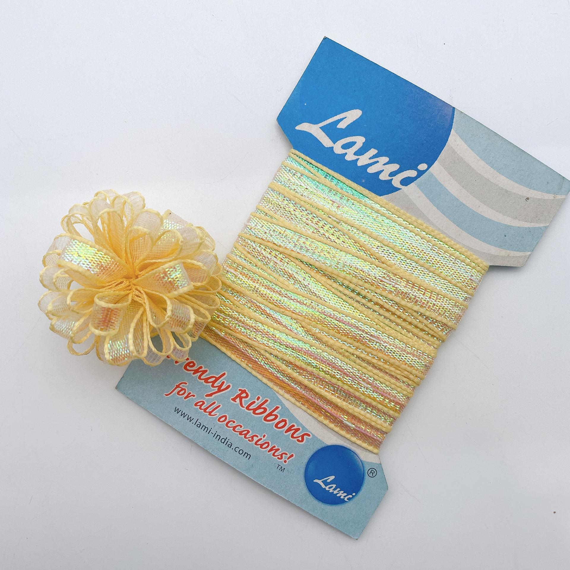 10mm Pullbow Gift Wrap Ribbon, shown on white cotton