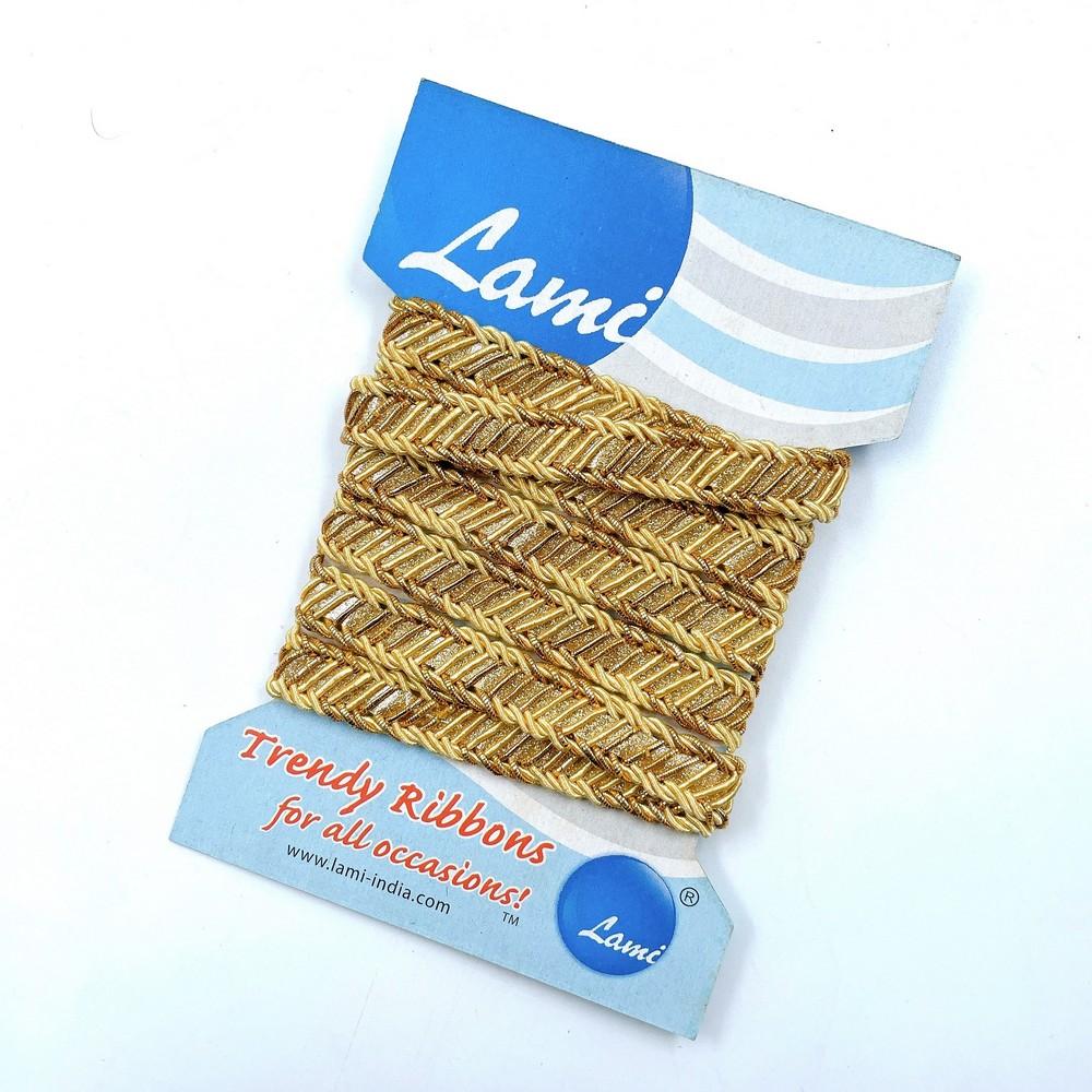 12mm Braided Decorative Ribbon – 1 Meter Pack, shown on white cotton