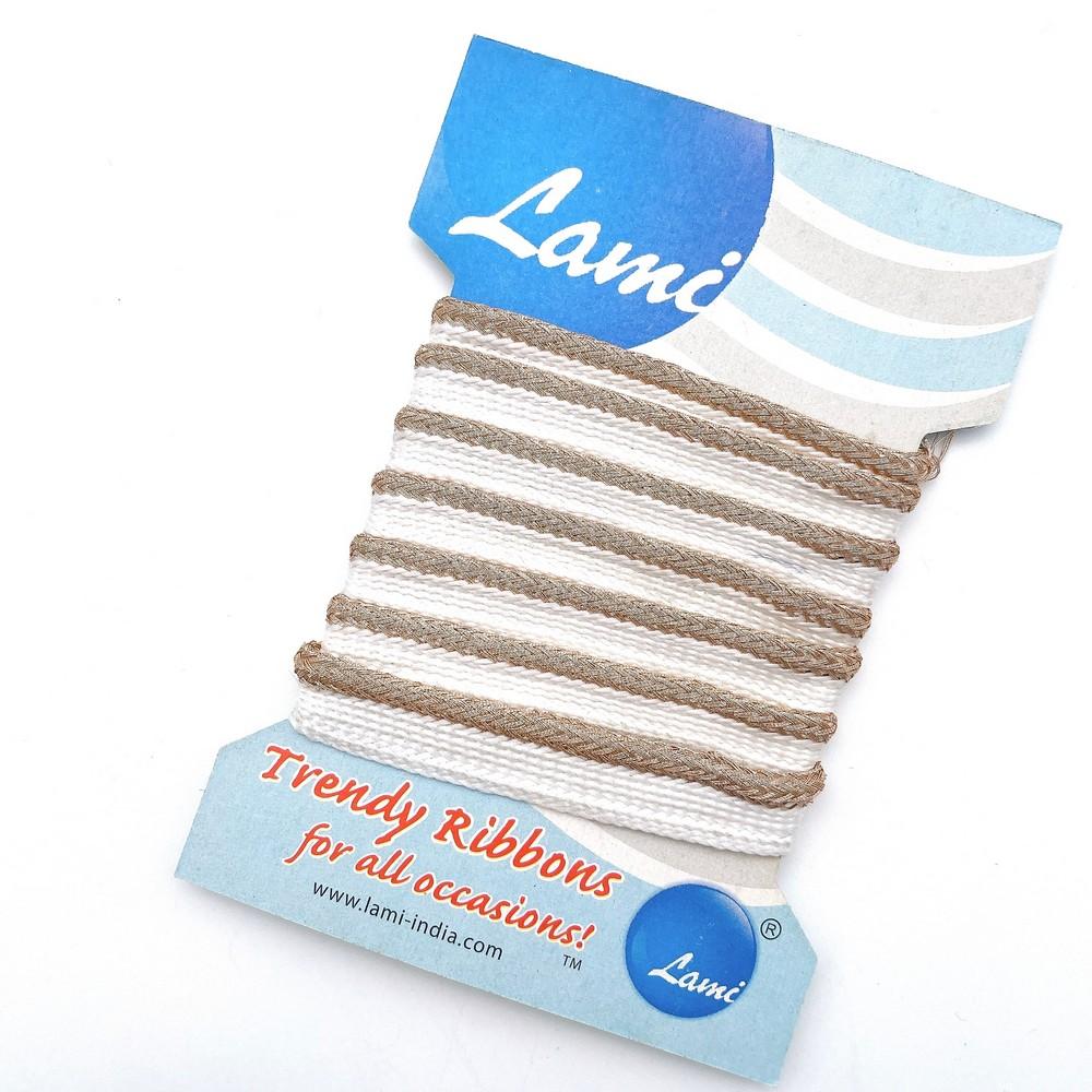 12mm & Beige Flat Decorative Tape – 1 Meter Pack, shown on white cotton