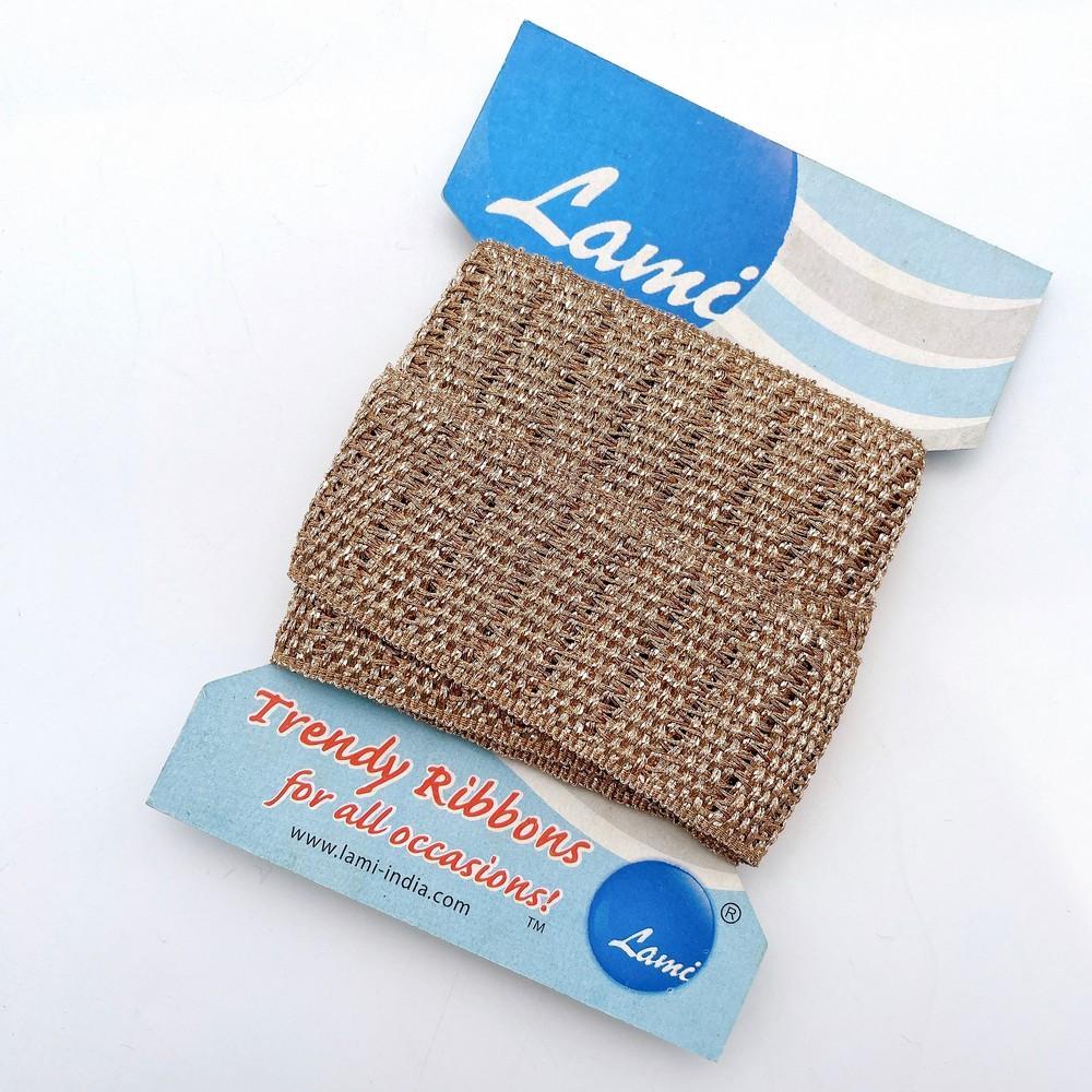 30mm Mesh Metallic Ribbon – 1 Meter Pack, shown on white cotton