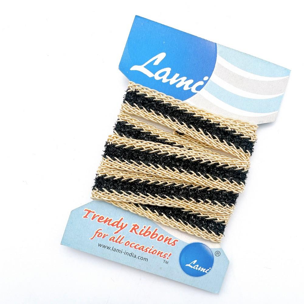 17mm & Gold Chevron Braided Trim – 1 Meter Pack, shown on white cotton
