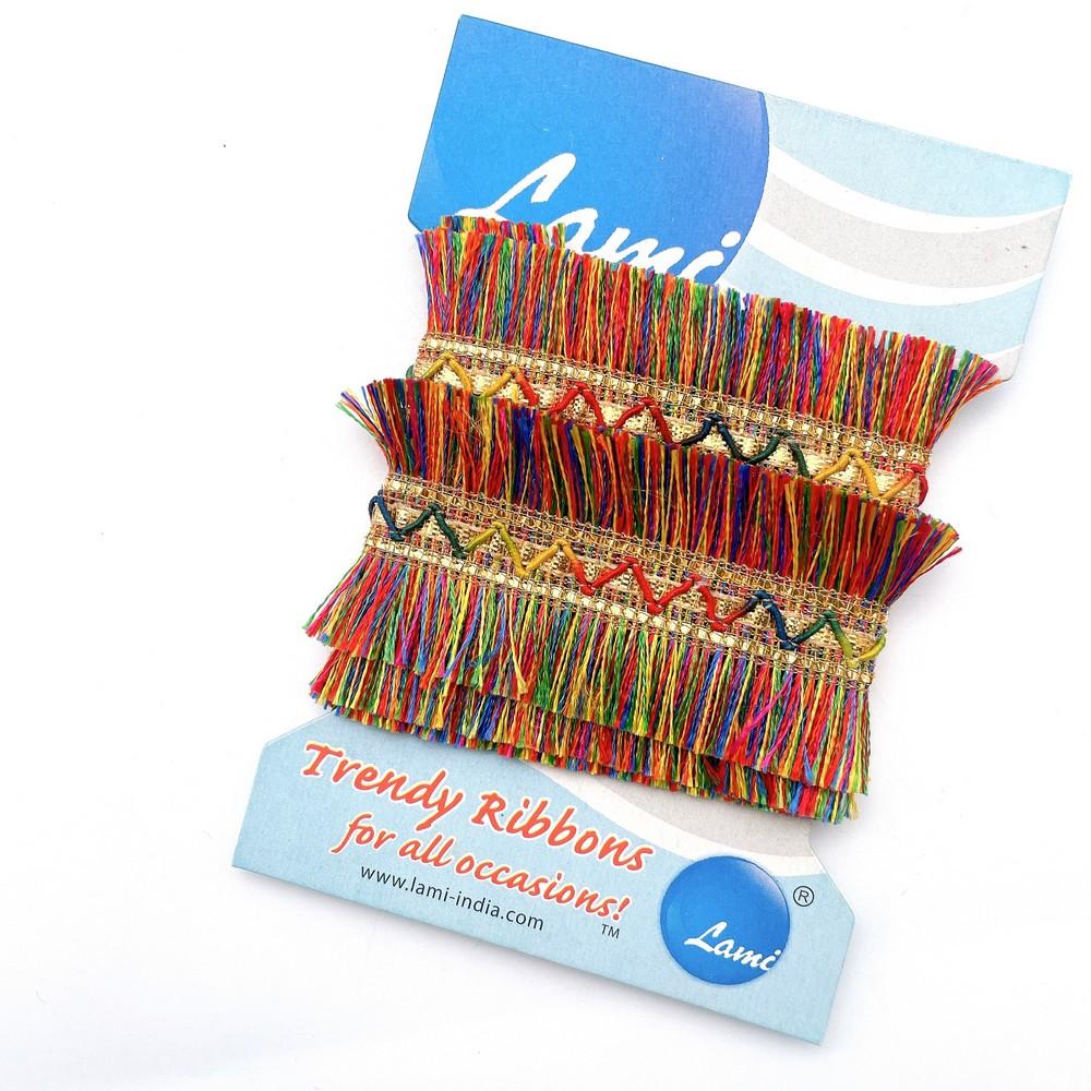 40mm Thread Fringe Ribbon – 1 Meter Pack, shown on white cotton