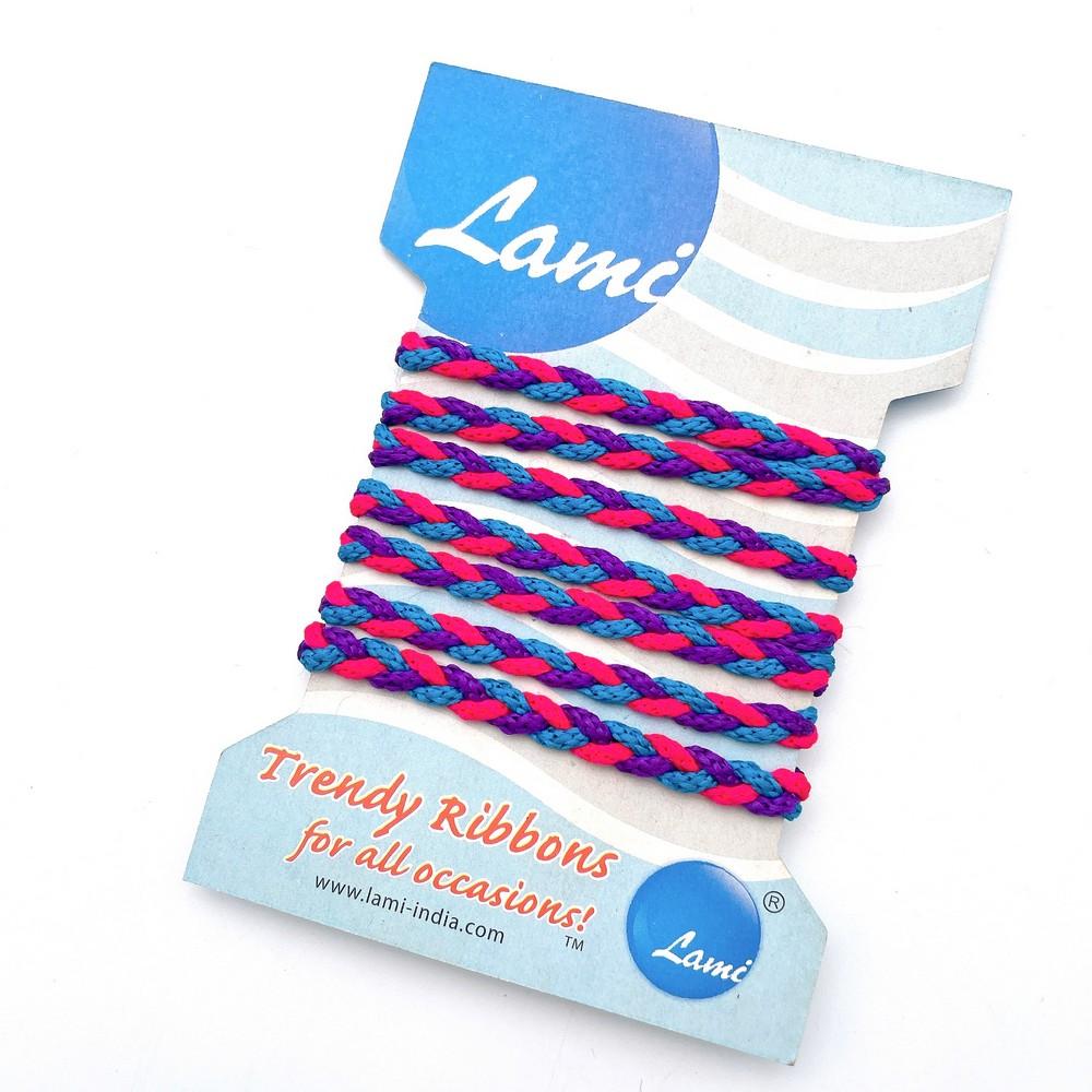 07mm Braided Cord – 1 Meter Pack, shown on white cotton