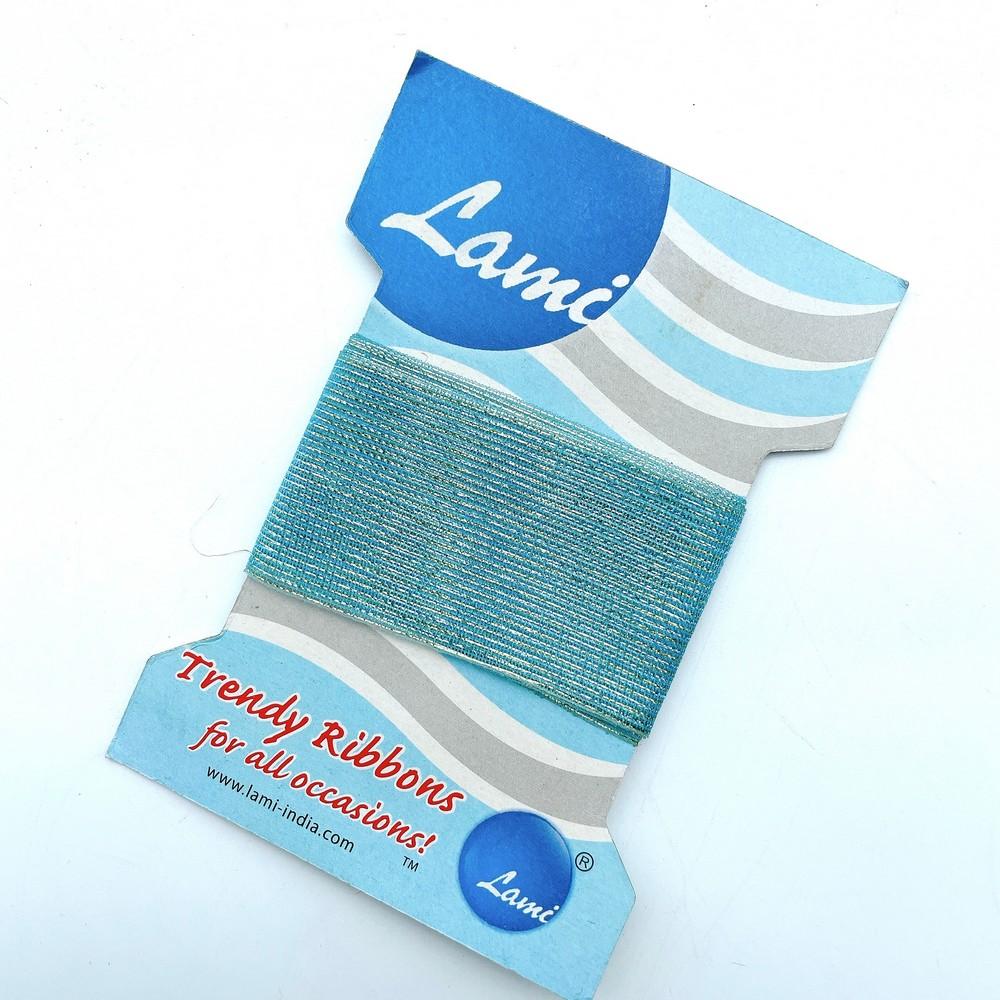 36mm Sheer Metallic Decorative Trim for Craft and Gift Wrapping, shown on white cotton